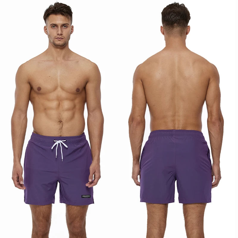 Escatch Brand Summer Swimming Shorts Men Fashion Sport Breathable Elastic Waist Mesh Liner With Pocket Bermudas Masculina Shorts
