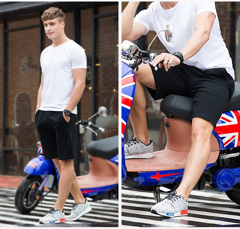 Men's Pure Cotton Running orts Casual Five-Quarter Length Breathable Sweat-ng Knitted Fabric Loose Fit Training Pants