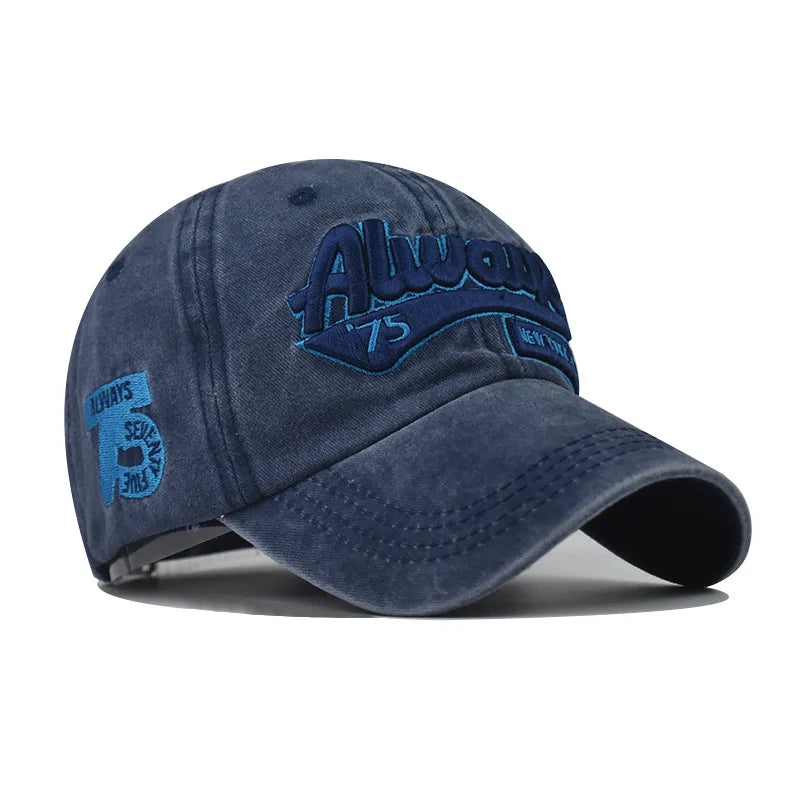 Classic Washed Old Baseball Caps for Men Cotton 3D Embroidered Snapback Hat Trucker Hats Dad Outdoor Fishing Cap Gorras Hombre