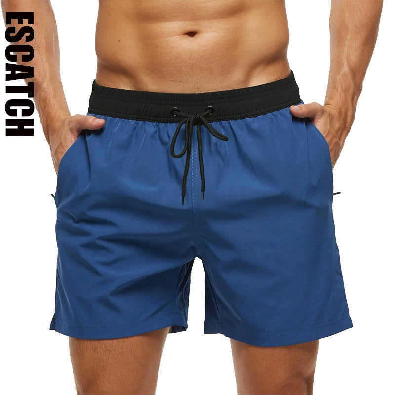 Escatch Brand Summer Swimming Shorts Men Fashion Sport Breathable Elastic Waist Mesh Liner With Pocket Bermudas Masculina Shorts