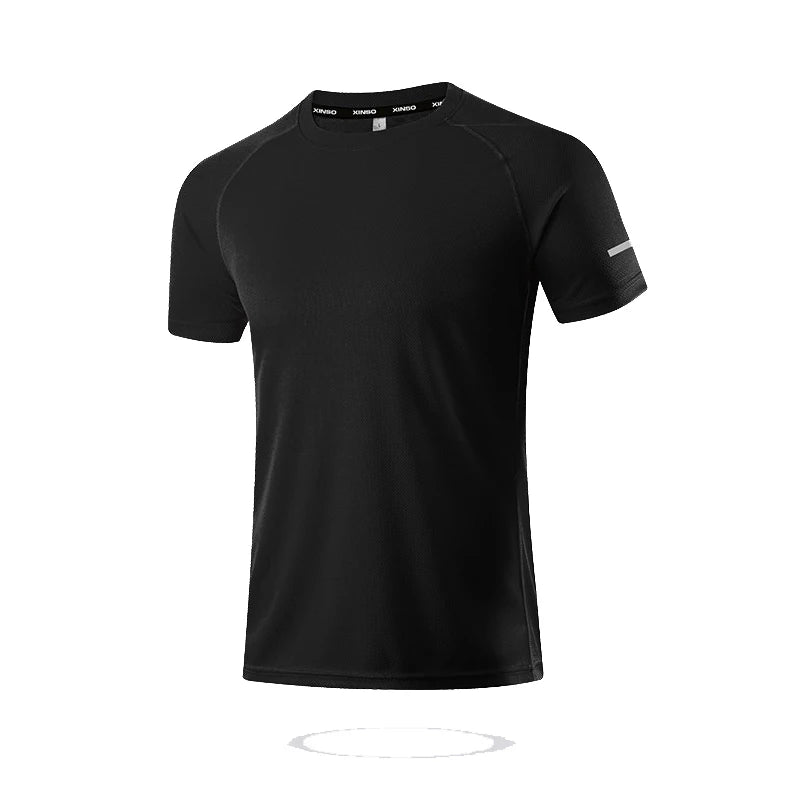 Solid Color Polyester T Shirts Men Clothing Gym Clothing Slim Fit Athletic Wear Camiseta Casual T-Shirt Running Ftness Tops Tees