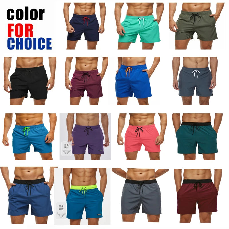 Escatch Brand Summer Swimming Shorts Men Fashion Sport Breathable Elastic Waist Mesh Liner With Pocket Bermudas Masculina Shorts
