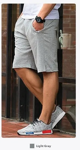 Men's Pure Cotton Running orts Casual Five-Quarter Length Breathable Sweat-ng Knitted Fabric Loose Fit Training Pants