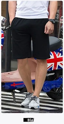 Men's Pure Cotton Running orts Casual Five-Quarter Length Breathable Sweat-ng Knitted Fabric Loose Fit Training Pants