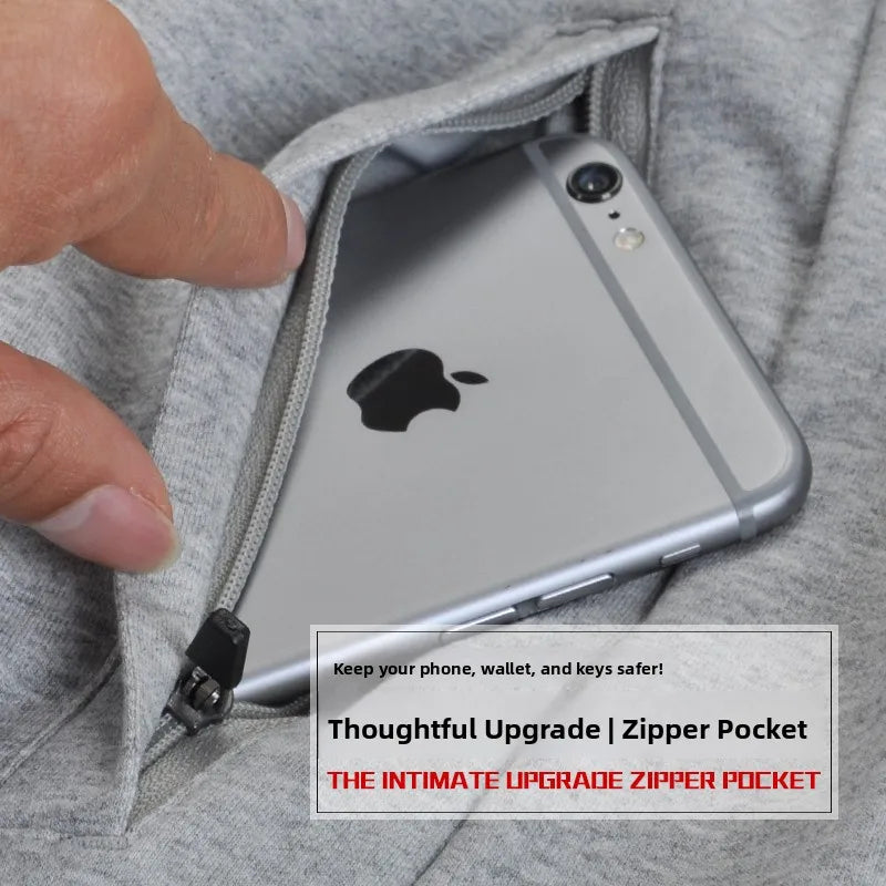 Men's Pure Cotton Running orts Casual Five-Quarter Length Breathable Sweat-ng Knitted Fabric Loose Fit Training Pants