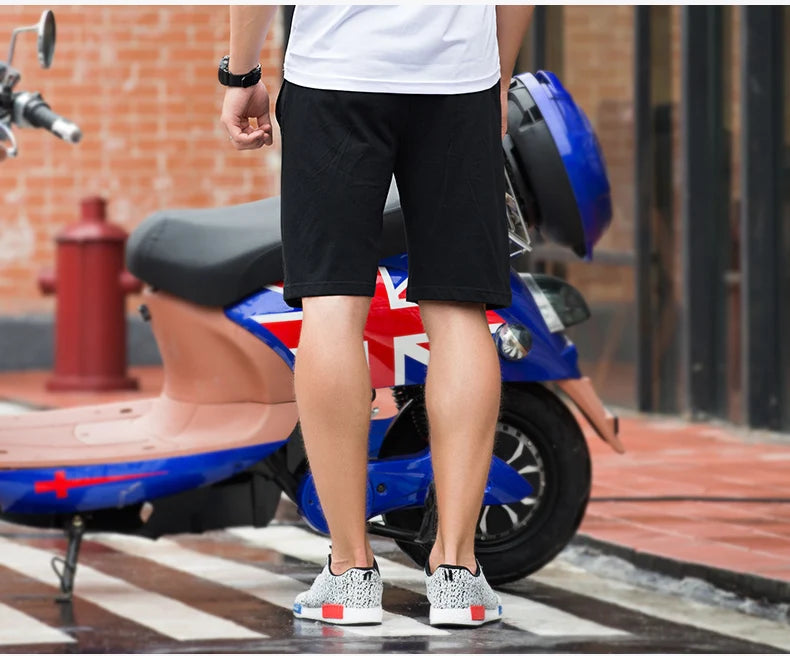 Men's Pure Cotton Running orts Casual Five-Quarter Length Breathable Sweat-ng Knitted Fabric Loose Fit Training Pants