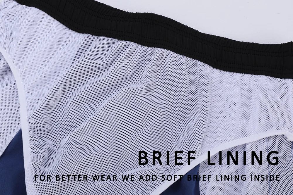 Escatch Brand Summer Swimming Shorts Men Fashion Sport Breathable Elastic Waist Mesh Liner With Pocket Bermudas Masculina Shorts