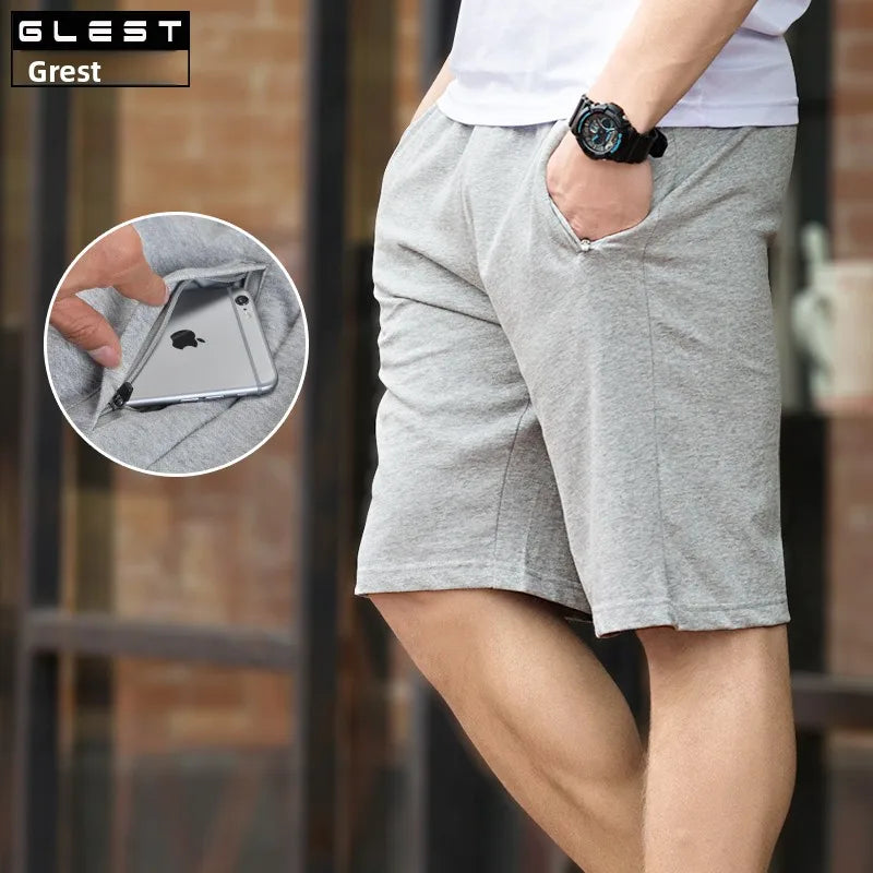 Men's Pure Cotton Running orts Casual Five-Quarter Length Breathable Sweat-ng Knitted Fabric Loose Fit Training Pants
